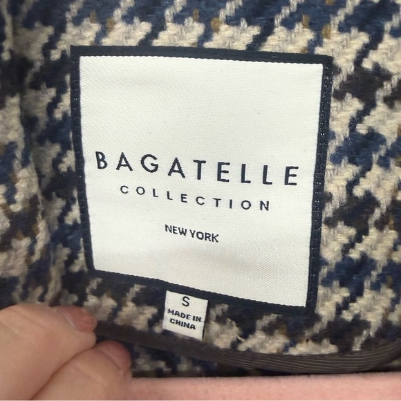 NWT Bagatelle Collection Shawl Collar Mid Length Hounds-tooth Coat Small - Picture 5 of 5